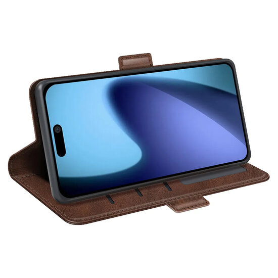 iPhone Air Hoesje - MobyDefend Luxe Wallet Book Case (Sluiting Zijkant) - Bruin