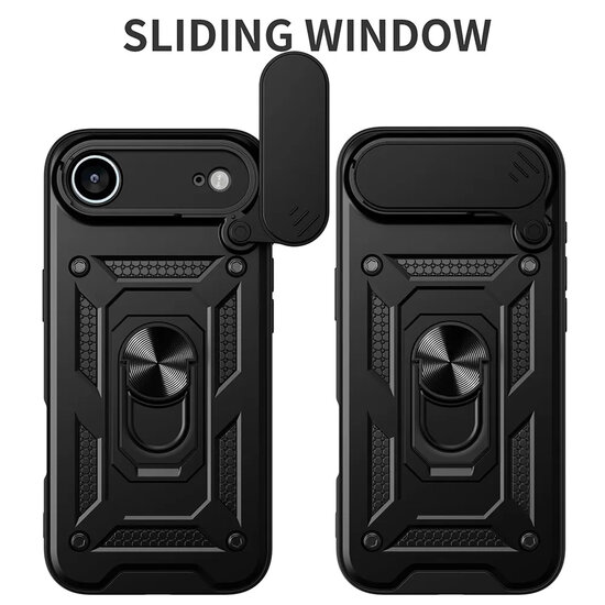 iPhone Air Hoesje - MobyDefend Pantsercase Met Draaibare Ring - Goud