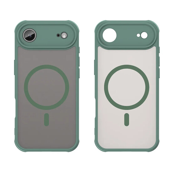 iPhone Air Hoesje - MobyDefend MagSafe Case Mat Transparant Met Gekleurde Rand - Groen