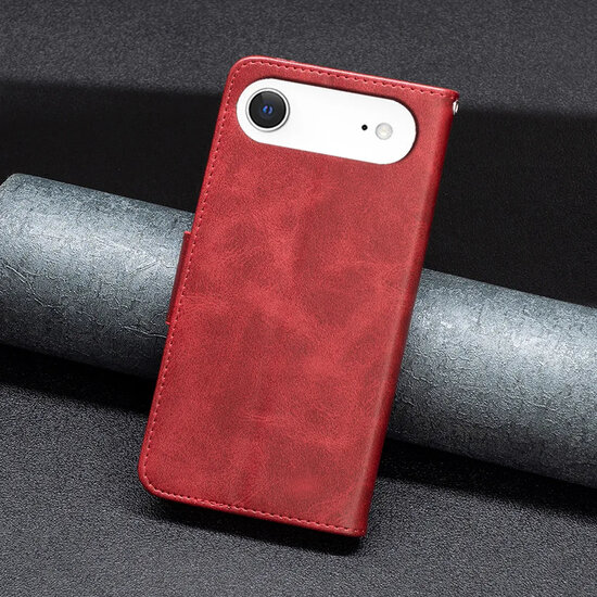 iPhone Air Hoesje - MobyDefend Wallet Book Case Met Koord - Rood