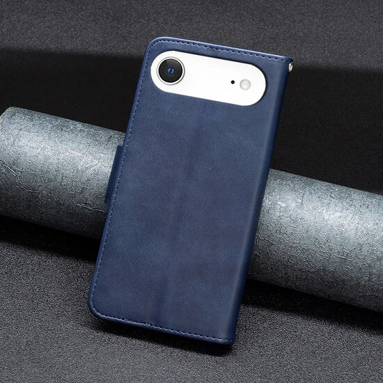 iPhone Air Hoesje - MobyDefend Wallet Book Case Met Koord - Blauw