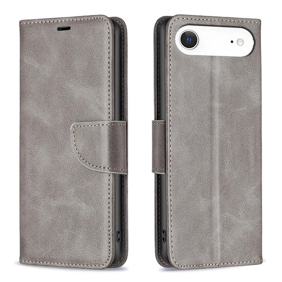 iPhone Air Hoesje - MobyDefend Wallet Book Case Met Koord - Grijs