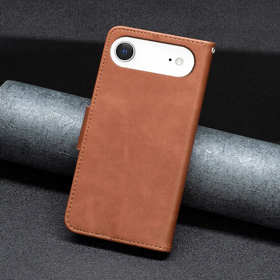 iPhone Air Hoesje - MobyDefend Wallet Book Case Met Koord - Bruin
