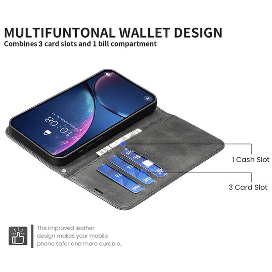 iPhone 17 Pro Hoesje - MobyDefend Wallet Book Case Met Koord - Zwart