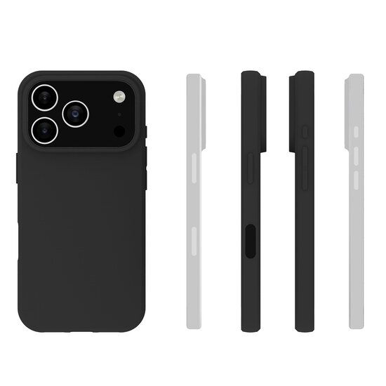 iPhone 17 Pro Hoesje - MobyDefend TPU Backcover - Mat Zwart