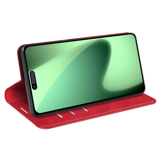 iPhone 17 Pro Hoesje - MobyDefend Luxe Wallet Bookcase (Magnetische Sluiting) - Rood