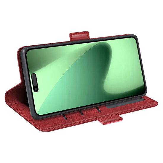 iPhone 17 Pro Hoesje - MobyDefend Luxe Wallet Book Case (Sluiting Zijkant) - Rood