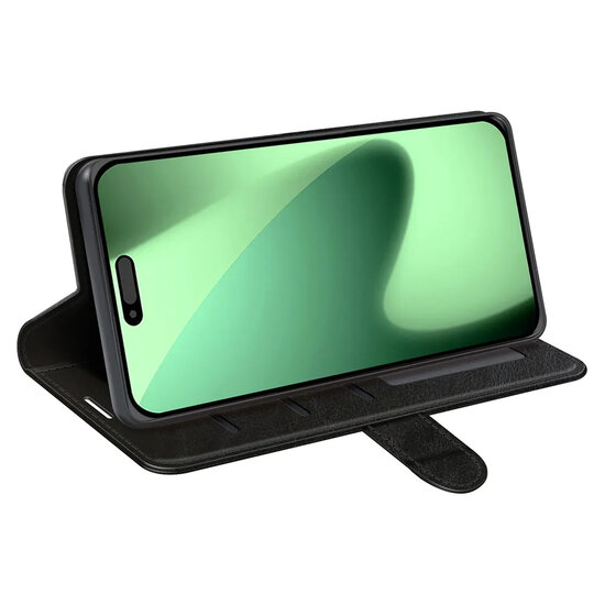 iPhone 17 Pro Max Hoesje - MobyDefend Wallet Book Case (Sluiting Achterkant) - Zwart