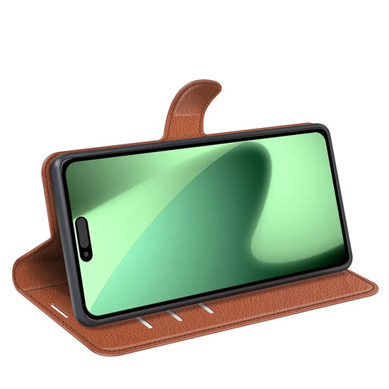 iPhone 17 Pro Max Hoesje - MobyDefend Kunstleren Wallet Book Case (Sluiting Voorkant) - Bruin