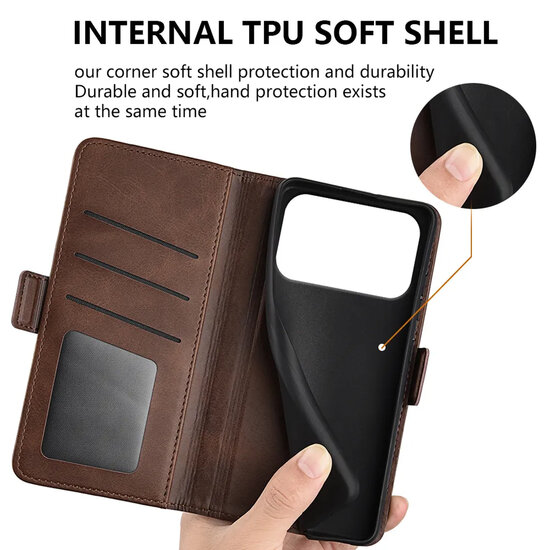 iPhone 17 Pro Max Hoesje - MobyDefend Luxe Wallet Book Case (Sluiting Zijkant) - Zwart