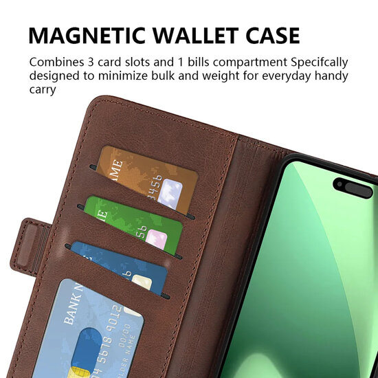 iPhone 17 Pro Max Hoesje - MobyDefend Luxe Wallet Book Case (Sluiting Zijkant) - Zwart