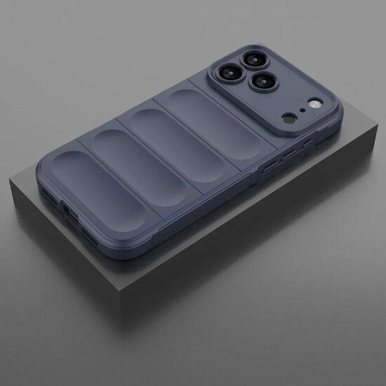 iPhone 17 Pro Max Hoesje - MobyDefend TPU Gripcase - Blauw