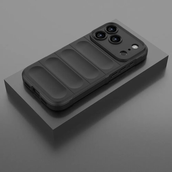 iPhone 17 Pro Max Hoesje - MobyDefend TPU Gripcase - Zwart