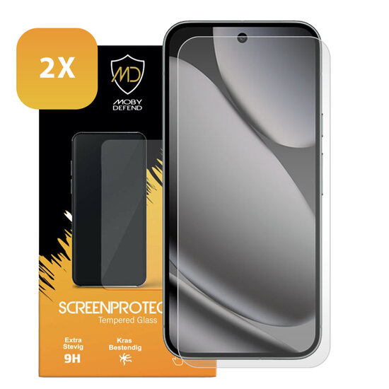 2-Pack Google Pixel 10 Pro XL Screenprotectors - MobyDefend Case-Friendly Screensavers - Gehard Glas