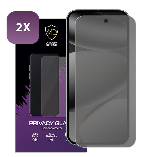 2-Pack MobyDefend Google Pixel 10 Pro Screenprotectors - HD Privacy Glass Screensavers