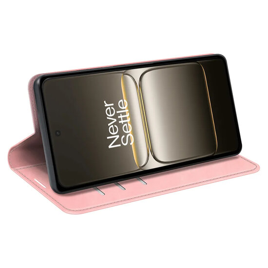OnePlus Nord 5 Hoesje - MobyDefend Luxe Wallet Bookcase (Magnetische Sluiting) - Roze
