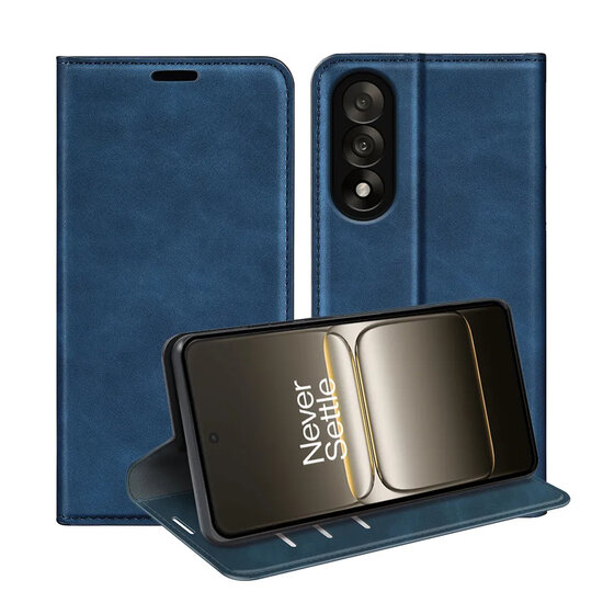 OnePlus Nord 5 Hoesje - MobyDefend Luxe Wallet Bookcase (Magnetische Sluiting) - Blauw