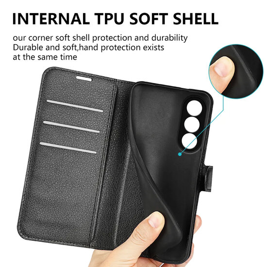 OnePlus Nord 5 Hoesje - MobyDefend Kunstleren Wallet Book Case (Sluiting Voorkant) - Zwart