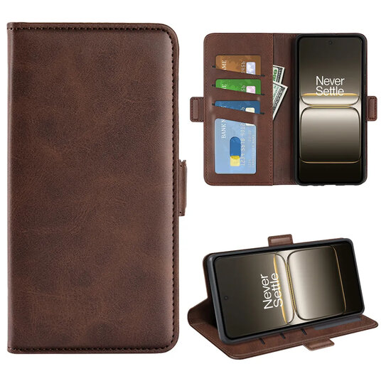 OnePlus Nord 5 Hoesje - MobyDefend Luxe Wallet Book Case (Sluiting Zijkant) - Bruin