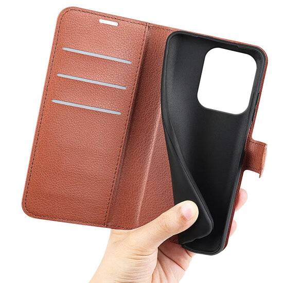 Xiaomi Redmi 15C 5G Hoesje - MobyDefend Kunstleren Wallet Book Case (Sluiting Voorkant) - Bruin