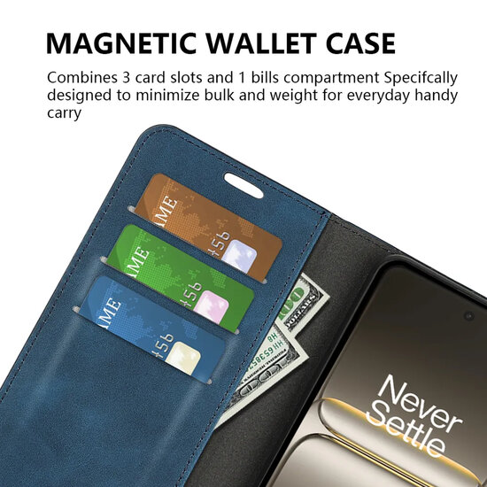OnePlus Nord CE 5 Hoesje - MobyDefend Luxe Wallet Bookcase (Magnetische Sluiting) - Blauw