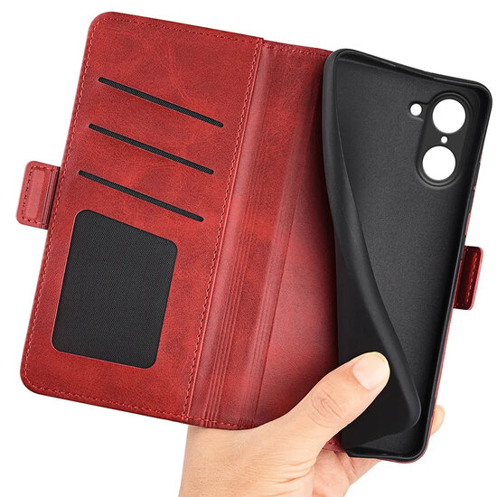 OnePlus Nord CE 5 Hoesje - MobyDefend Luxe Wallet Book Case (Sluiting Zijkant) - Rood