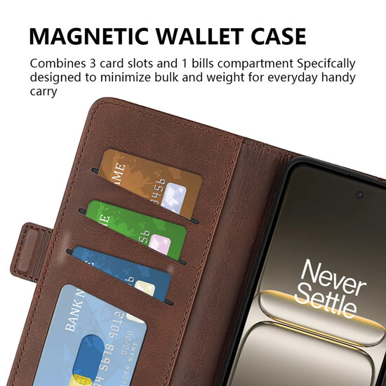 OnePlus Nord CE 5 Hoesje - MobyDefend Luxe Wallet Book Case (Sluiting Zijkant) - Lichtbruin