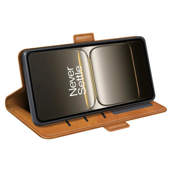 OnePlus Nord CE 5 Hoesje - MobyDefend Luxe Wallet Book Case (Sluiting Zijkant) - Lichtbruin