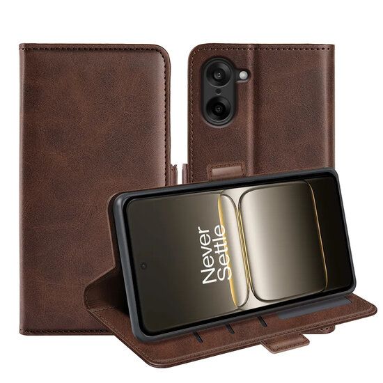 OnePlus Nord CE 5 Hoesje - MobyDefend Luxe Wallet Book Case (Sluiting Zijkant) - Bruin