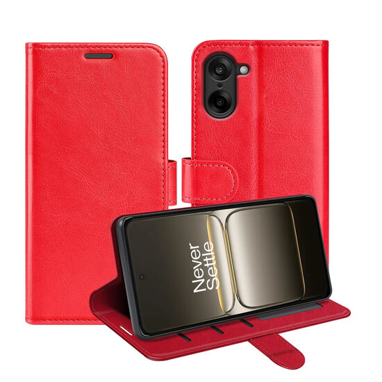 OnePlus Nord CE 5 Hoesje - MobyDefend Wallet Book Case (Sluiting Achterkant) - Rood