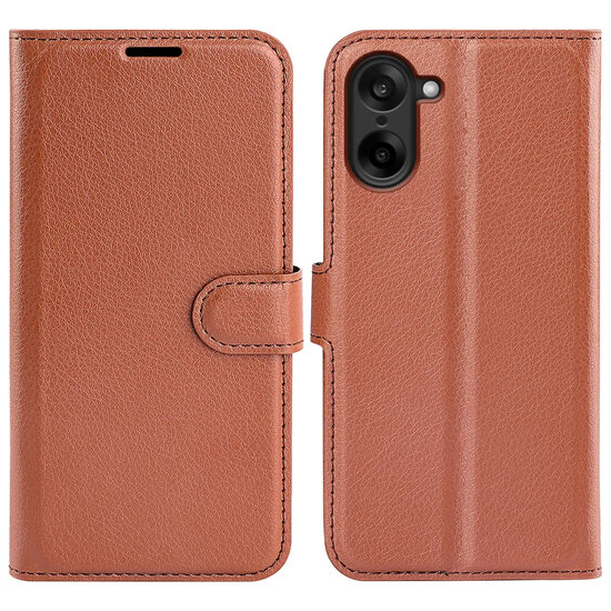 OnePlus Nord CE 5 Hoesje - MobyDefend Kunstleren Wallet Book Case (Sluiting Voorkant) - Bruin