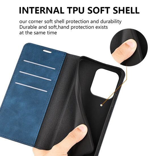 Xiaomi Redmi 15C 5G Hoesje - MobyDefend Luxe Wallet Bookcase (Magnetische Sluiting) - Grijs