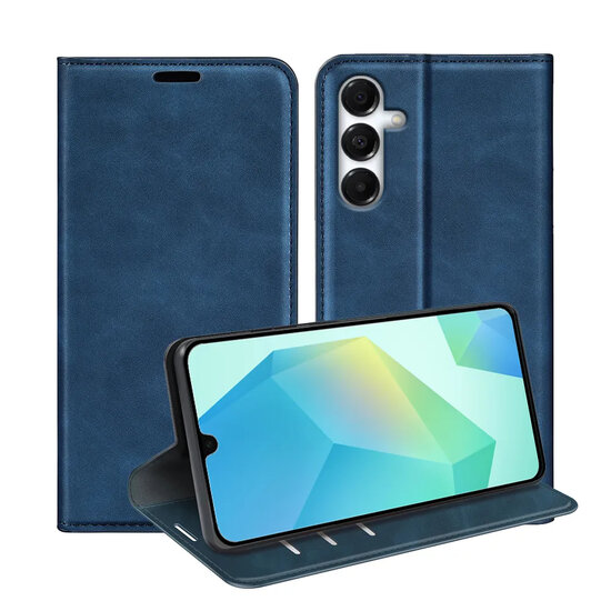 Samsung Galaxy A17 / A18 Hoesje - MobyDefend Luxe Wallet Bookcase (Magnetische Sluiting) - Blauw