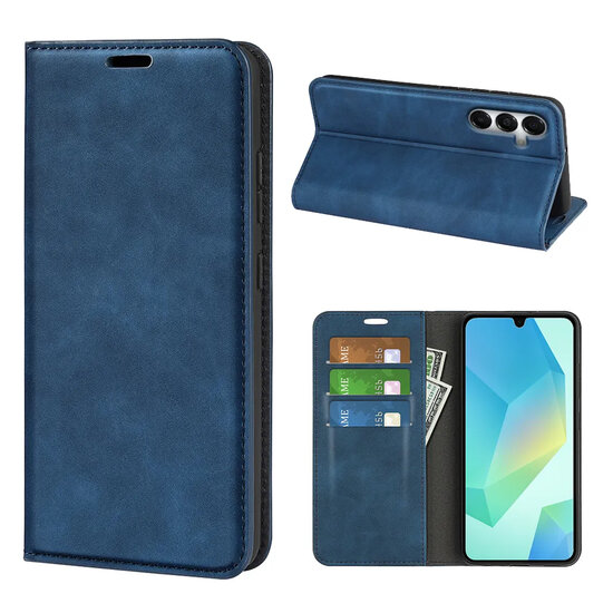 Samsung Galaxy A17 / A18 Hoesje - MobyDefend Luxe Wallet Bookcase (Magnetische Sluiting) - Blauw