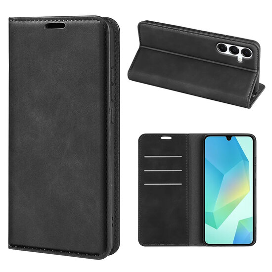 Samsung Galaxy A17 / A18 Hoesje - MobyDefend Luxe Wallet Bookcase (Magnetische Sluiting) - Zwart