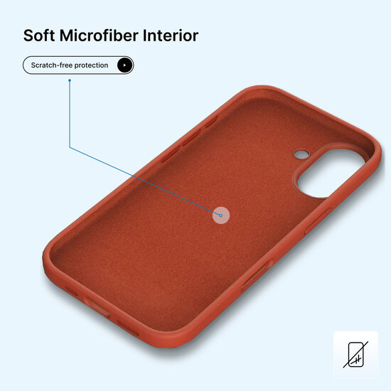 iPhone 16 Hoesje - MobyDefend Matte Siliconen Backcover - Terracotta