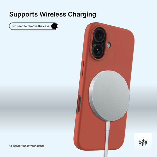 iPhone 16 Hoesje - MobyDefend Matte Siliconen Backcover - Terracotta