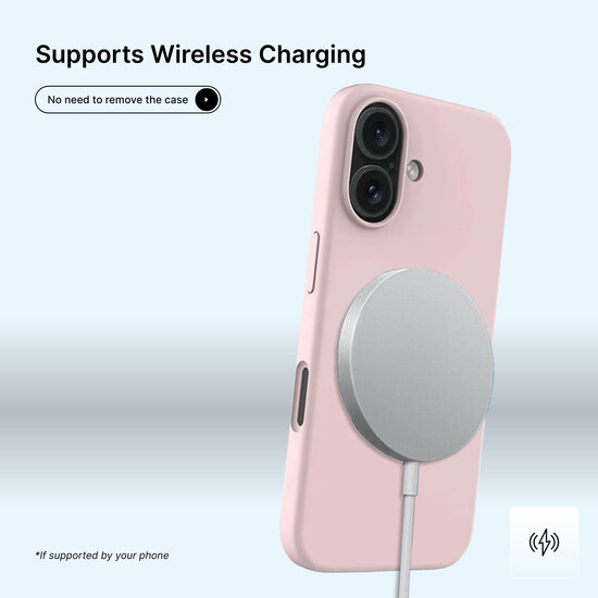 iPhone 16 Hoesje - MobyDefend Matte Siliconen Backcover - Roze