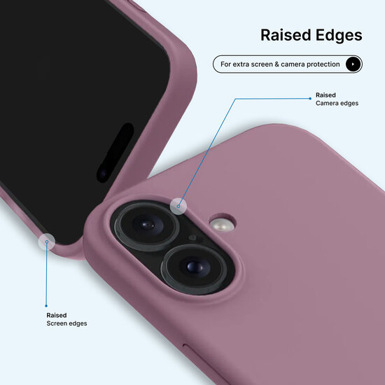 iPhone 16 Hoesje - MobyDefend Matte Siliconen Backcover - Paars
