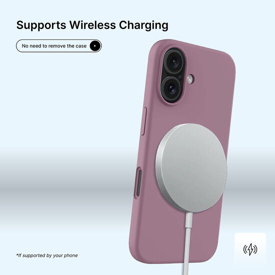 iPhone 16 Hoesje - MobyDefend Matte Siliconen Backcover - Paars