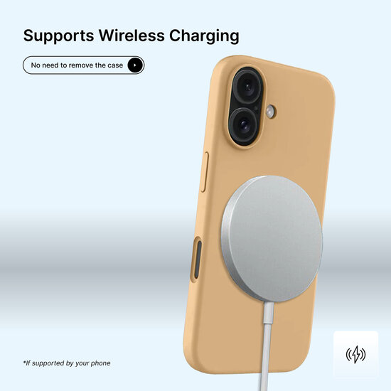 iPhone 16 Hoesje - MobyDefend Matte Siliconen Backcover - Licht Oker