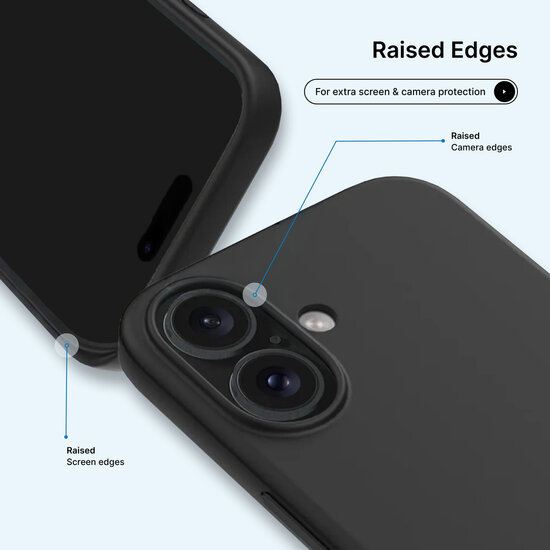 iPhone 16 Hoesje - MobyDefend Matte Siliconen Backcover - Zwart