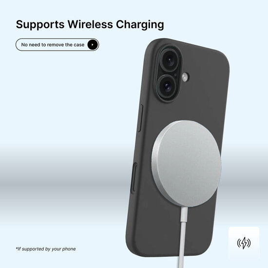 iPhone 16 Hoesje - MobyDefend Matte Siliconen Backcover - Zwart