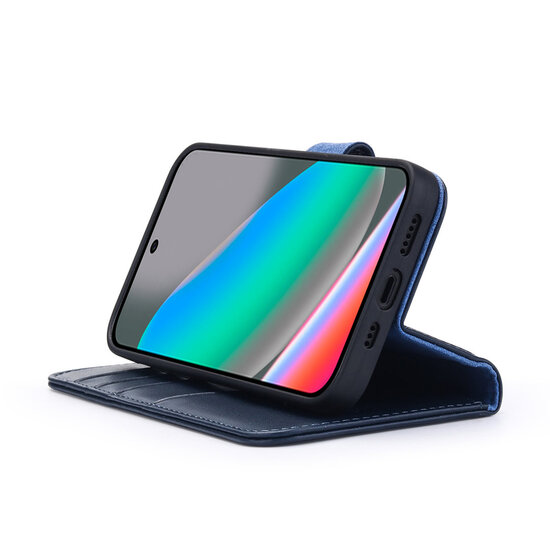 Google Pixel 10 / Google Pixel 10 Pro Hoesje - Luxe Leren MobyDefend Wallet Bookcase - Blauw