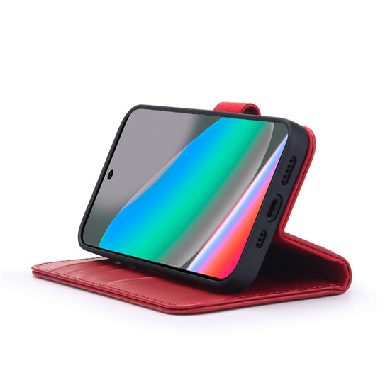 Google Pixel 10 / Google Pixel 10 Pro Hoesje - Luxe Leren MobyDefend Wallet Bookcase - Rood