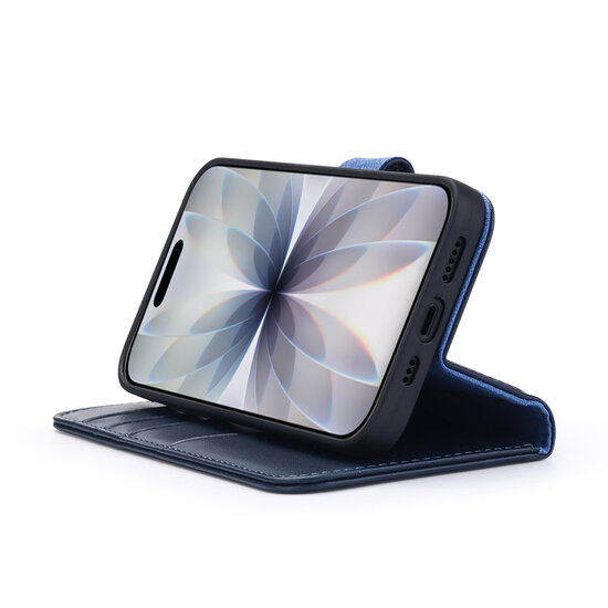 iPhone 17 Hoesje - Luxe Leren MobyDefend Wallet Bookcase - Blauw
