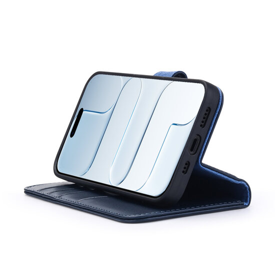 iPhone Air Hoesje - Luxe Leren MobyDefend Wallet Bookcase - Blauw