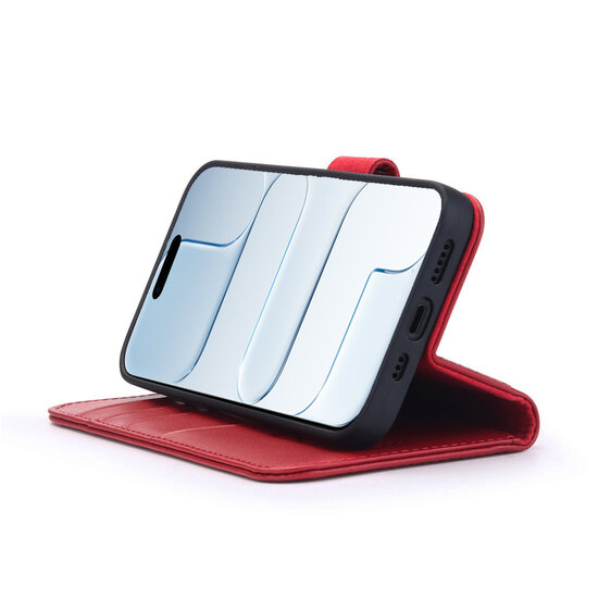 iPhone Air Hoesje - Luxe Leren MobyDefend Wallet Bookcase - Rood