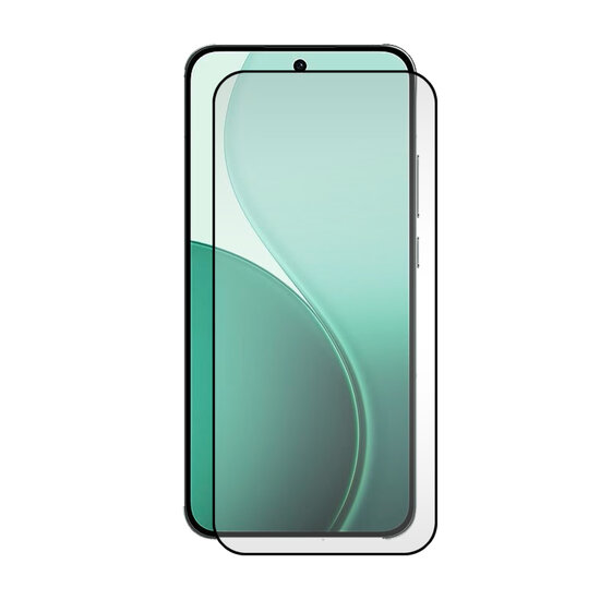 Oppo Reno14 Screenprotector - MobyDefend Screensaver Met Zwarte Randen - Gehard Glas 