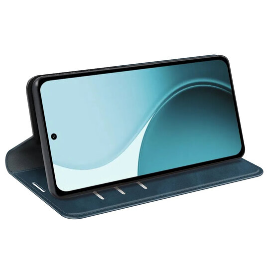 Oppo Reno14 Hoesje - MobyDefend Luxe Wallet Bookcase (Magnetische Sluiting) - Blauw